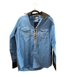 El General Snap Embroidered Western Cowboy Shirt Size Medium